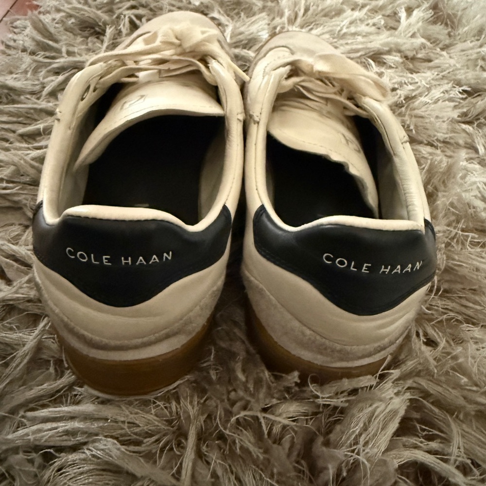 Cole Haan womens Ivory and Black Sneakers